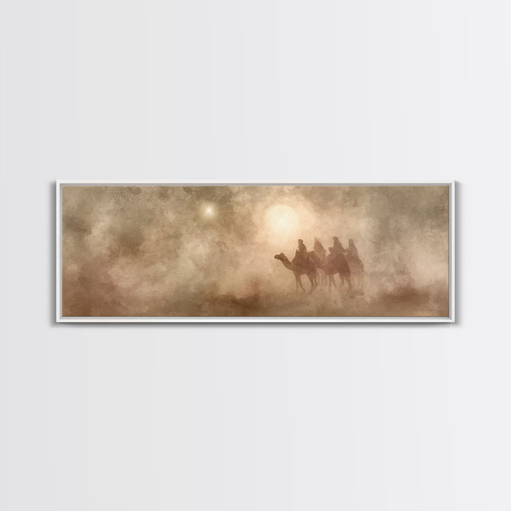 The Guiding Star – Framed Canvas Print – Panoramic Art – Christian Wall Art – Christmas Art – Christian Christmas Art – Christian Art Canva