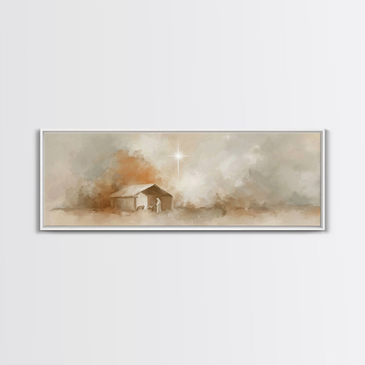 Bethlehem Dawn | Framed Canvas Print | Panoramic Painting | Christian Art | Christmas Wall Art | Christian Art Print | Christian Christmas