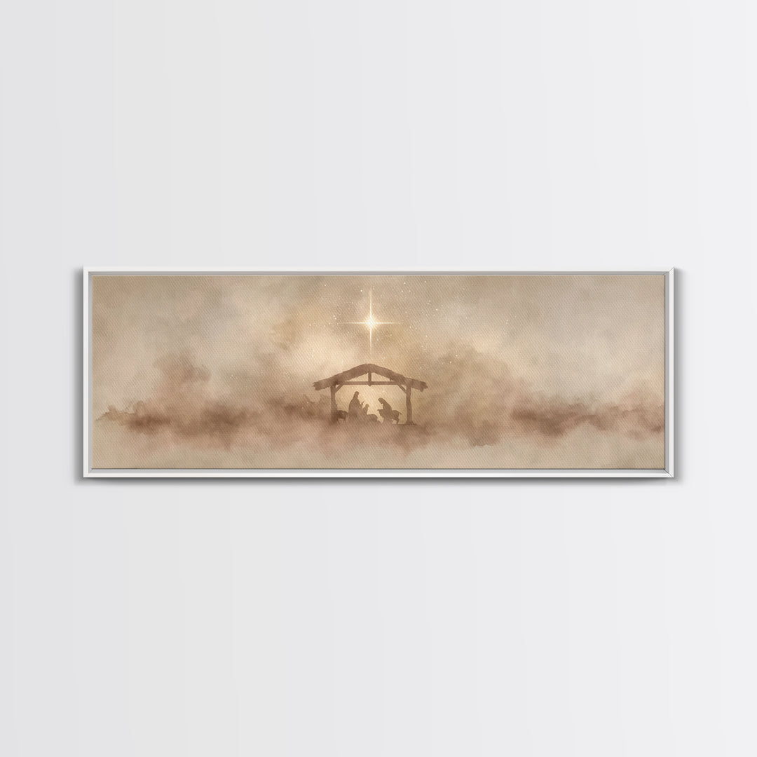 Star Of Mercy – Framed Canvas Print – Panoramic Print – Christmas Art – Christian Art Canvas – Christian Decorations – Christian Wall Art