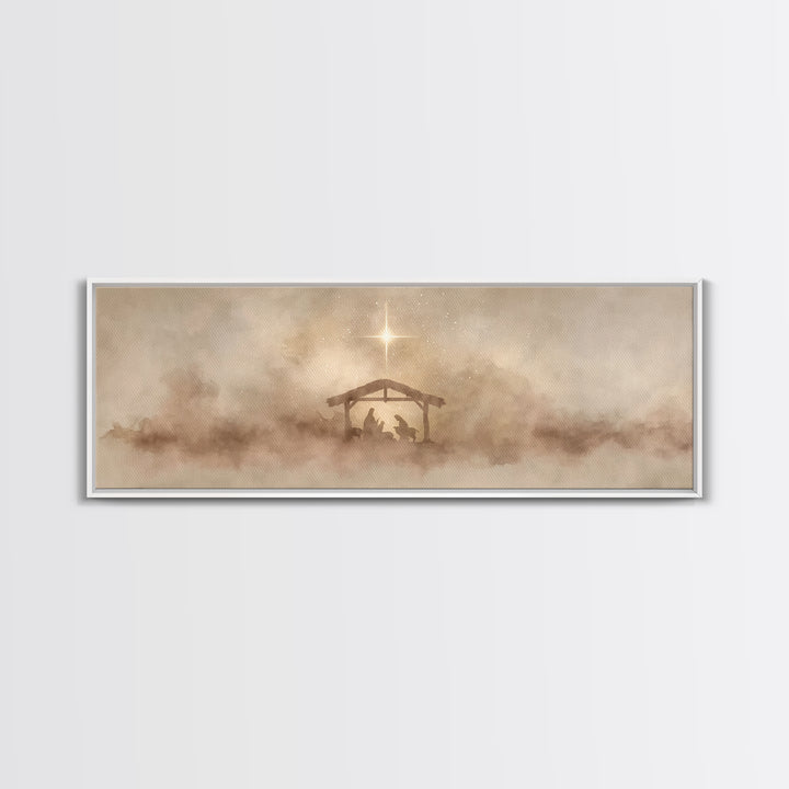 Star Of Mercy – Framed Canvas Print – Panoramic Print – Christmas Art – Christian Art Canvas – Christian Decorations – Christian Wall Art
