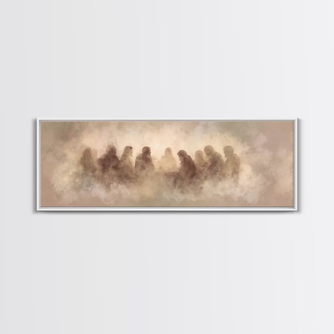 Clouds Of Fellowship – Framed Canvas Print – Christian Wall Art – Jesus Painting – Christian Art Canvas – Panoramic Art – Christian Christm