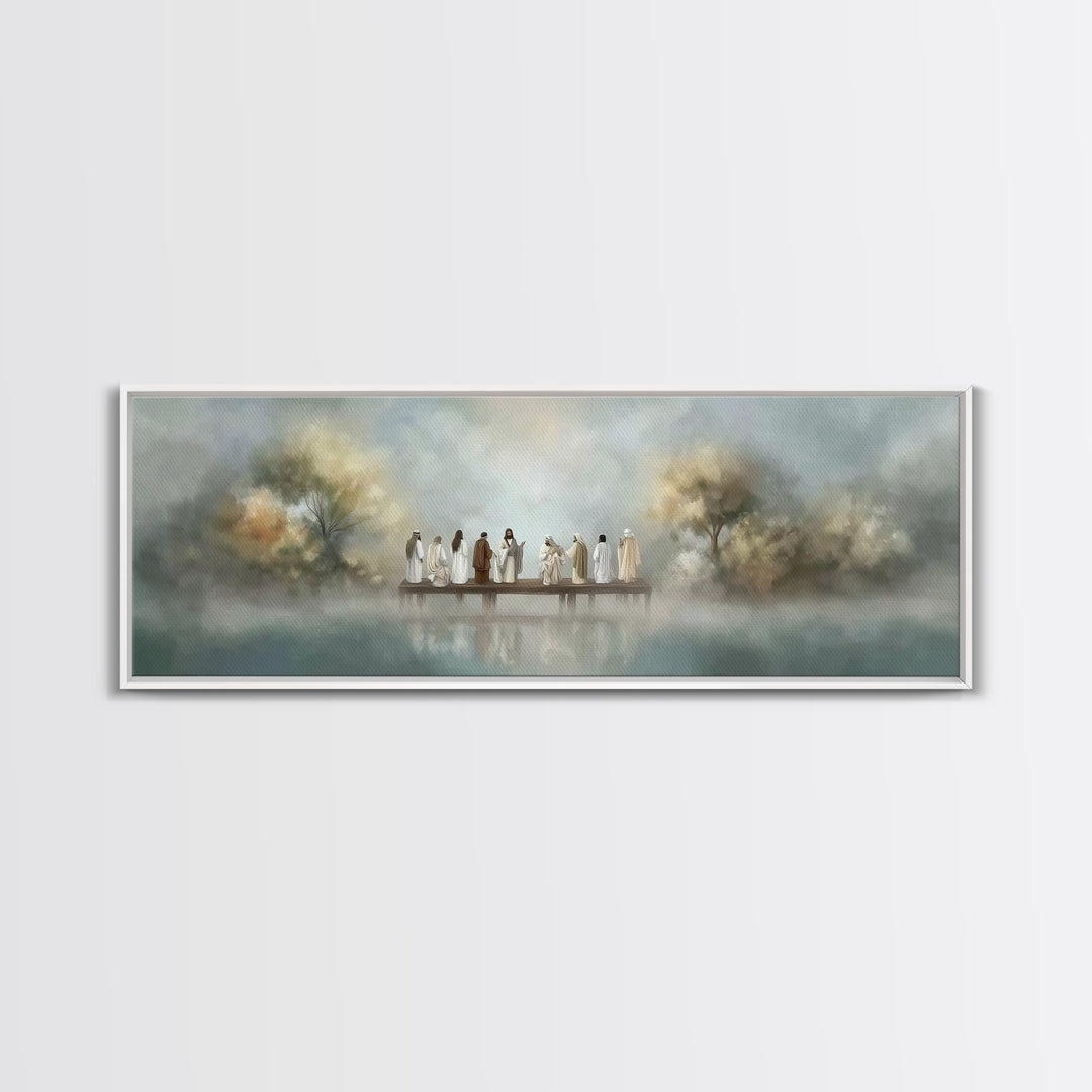 Dawn Of Promise, Framed Canvas Print, Christian Art Canvas, Jesus Painting, Christian Wall Art, Panoramic Wall Art, Modern Christian Art