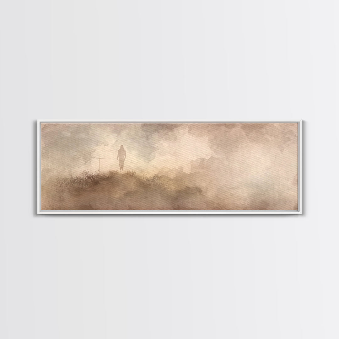 Journey Of Grace | Framed Canvas Print | Christian Art Canvas | Christian Wall Art | Jesus Painting | Panoramic Frame | Christian Gift Idea