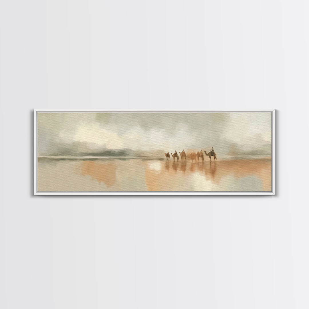 Three Seekers Plain, Framed Canvas Print, Christian Wall Art, Panoramic Art, Christian Art Canvas, Christian Painting, Christian Christmas