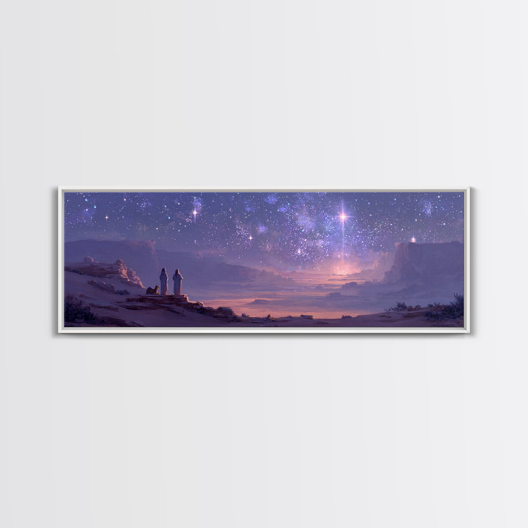 Sacred Cloud Path – Framed Canvas Print – Christian Wall Art – Christian Art Canvas – Panoramic Painting – Christian Christmas Art – Jesus
