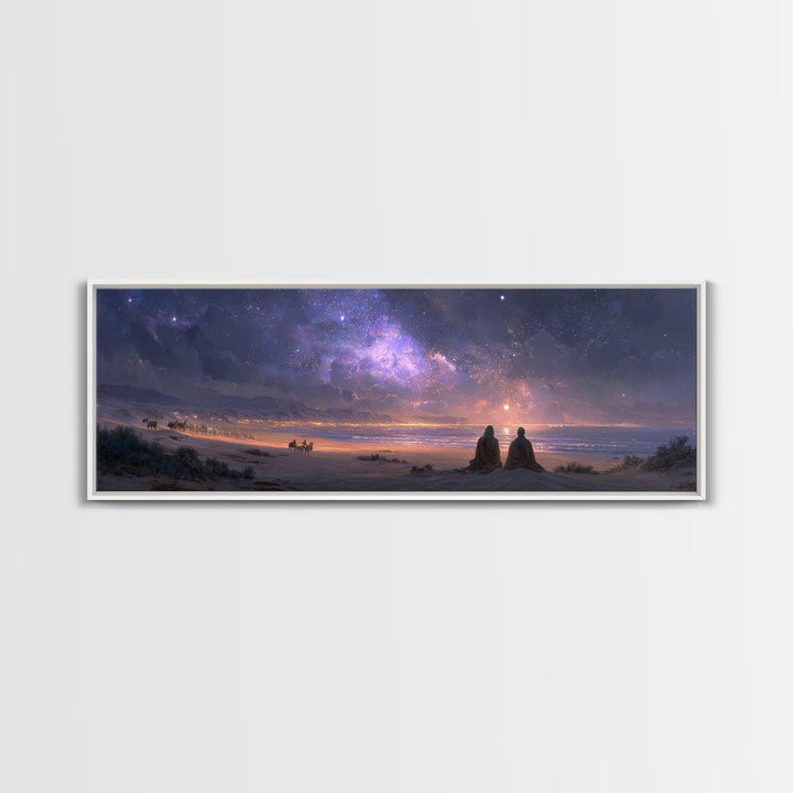 Twilight Wonder Sky, Framed Canvas Print, Panoramic Art, Christian Wall Art, Christian Art Canvas, Jesus Christmas Art, Modern Christian Ar