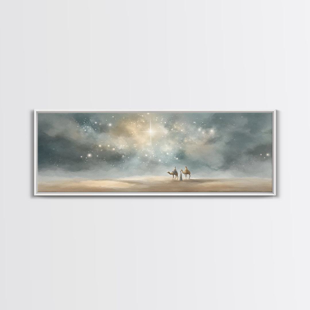 Heaven’s Bright Signal – Framed Canvas Print – Panoramic Art – Christian Wall Art – Christian Art Canvas – Jesus Christmas Art – Christian