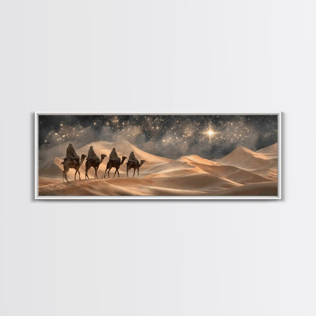 Silent Bethlehem Plains – Framed Canvas Print – Christian Wall Art – Panoramic Frame – Christian Art Canvas – Vintage Christian Art – Chris