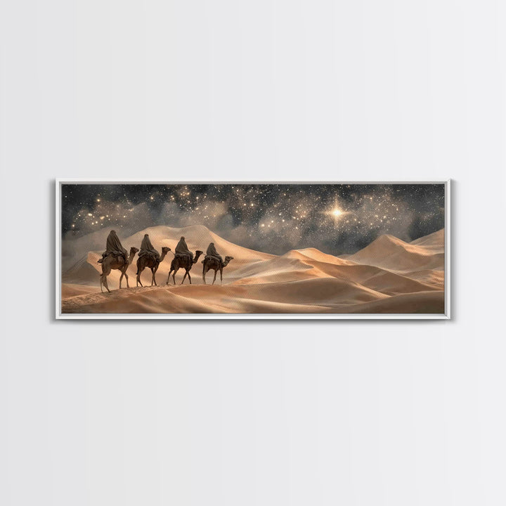 Silent Bethlehem Plains – Framed Canvas Print – Christian Wall Art – Panoramic Frame – Christian Art Canvas – Vintage Christian Art – Chris