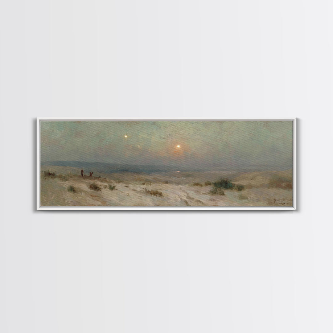 Hills of Holy Light, Framed Canvas Print, Panoramic Art, Christian Christmas Art, Christian Wall Art, Christian Art Canvas, Jesus Painting