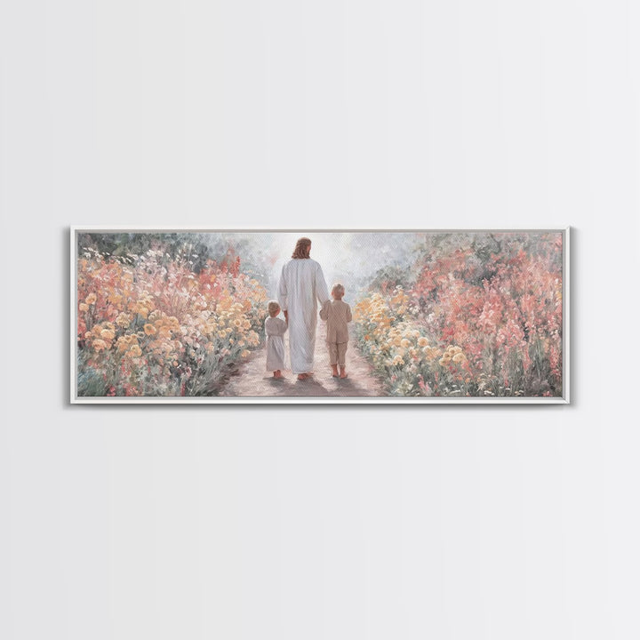 Path of Gentle Light – Framed Canvas Print – Panoramic Print – Christian Wall Art – Jesus Art Print – Christian Christmas Art – Christian D