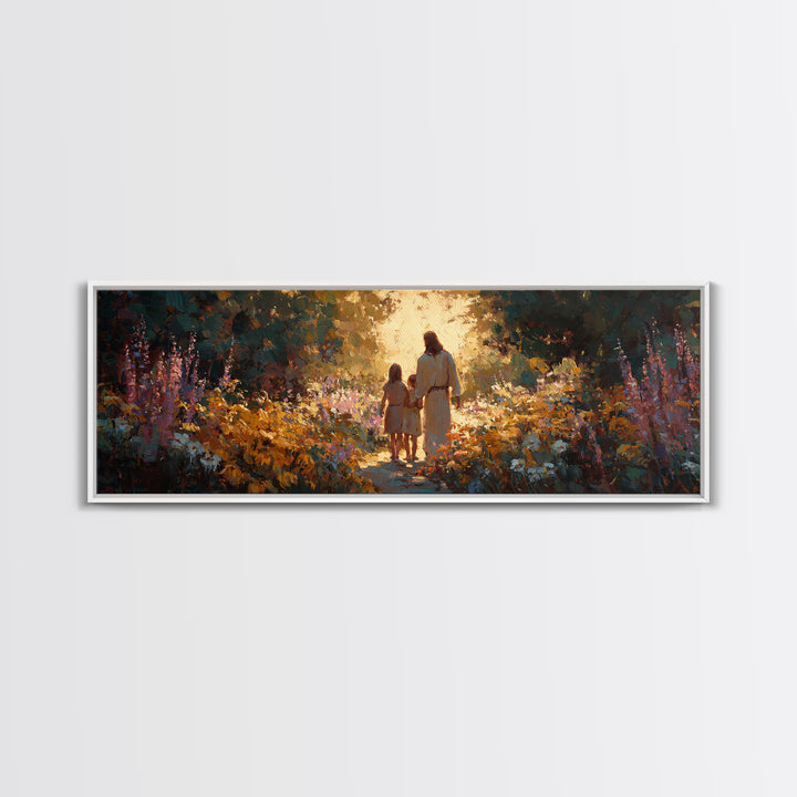 Everlasting Warmth – Framed Canvas Print – Panoramic Art – Christian Wall Art – Jesus Canvas Art – Christian Christmas Decor – Christian Ar