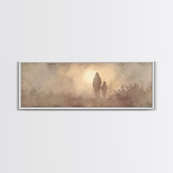 Guiding Light Peace, Framed Canvas Print, Panoramic Print, Christian Art Canvas, Jesus Painting, Christian Christmas Decor, Modern Christia