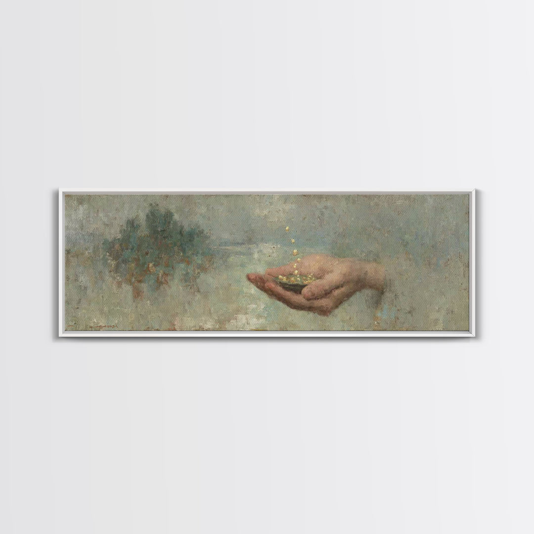 Heaven’s Provision, Framed Canvas Print, Panoramic Print, Christian Art Canvas, Jesus Painting, Christian Art Work, Christian Christmas Dec