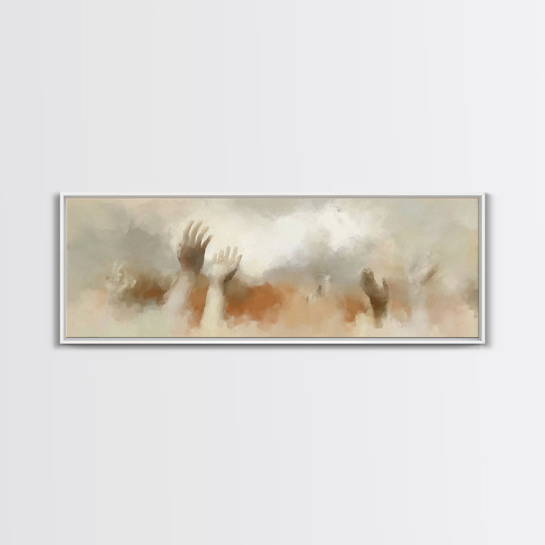 Rising Praise, Framed Canvas Print, Panoramic Art, Christian Wall Art, Christian Art Canvas, Christian Gift Ideas, Subtle Christian Art