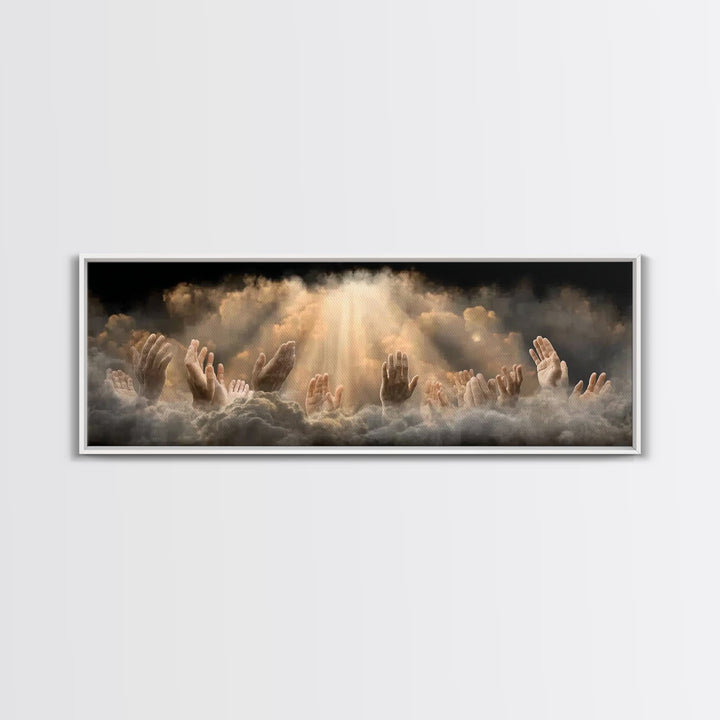 Heavenward Praise – Framed Canvas Print – Christian Wall Art – Panoramic Art – Christian Art Canvas – Jesus Painting – Christian Decor