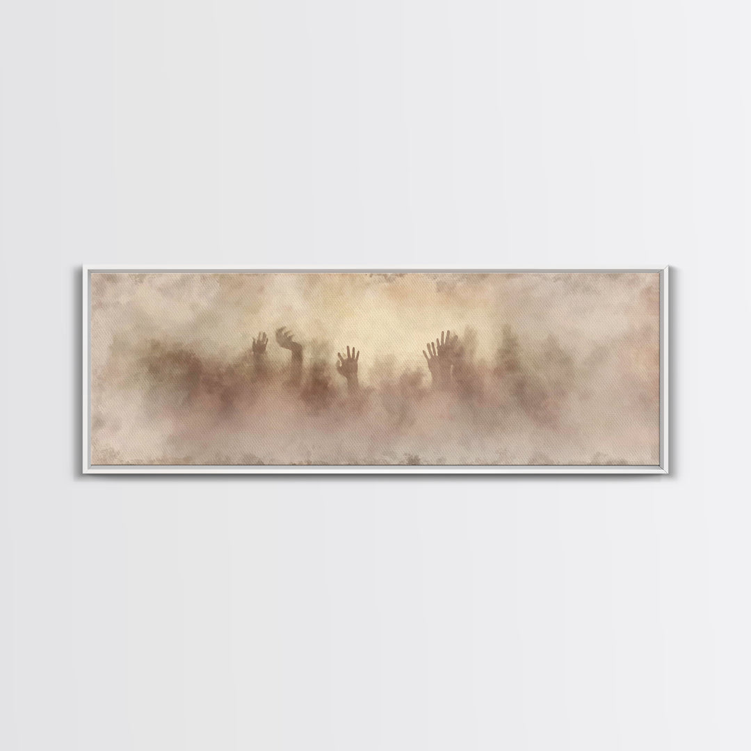 Rising In Faith | Framed Canvas Print | Christian Wall Art | Panoramic Painting | Christian Art Work | Jesus Painting | Christian Decor