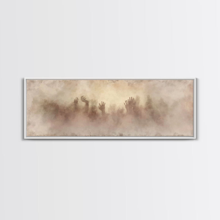 Rising In Faith | Framed Canvas Print | Christian Wall Art | Panoramic Painting | Christian Art Work | Jesus Painting | Christian Decor