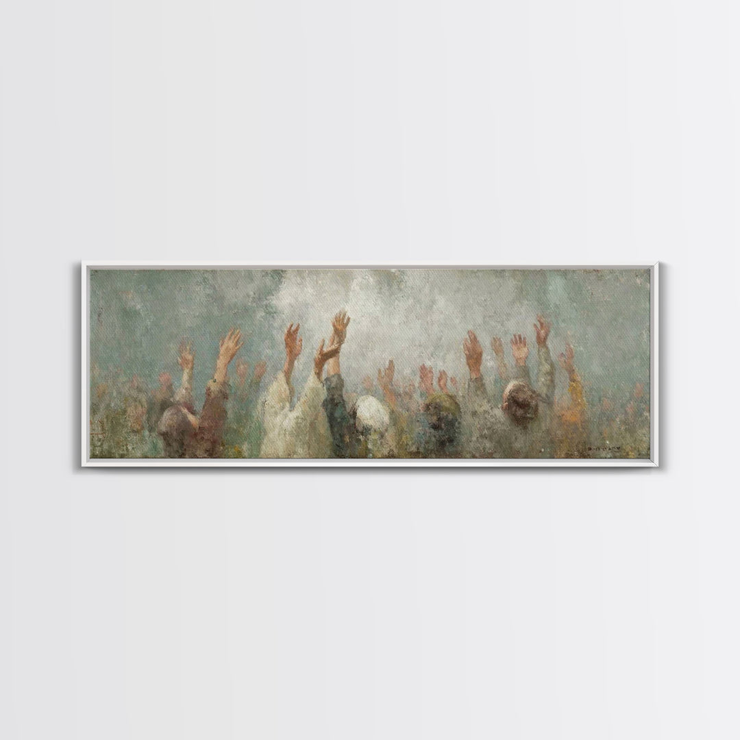 Cloudborne Worship - Framed Canvas Print - Christian Art Canvas - Panoramic Frame - Christian Painting - Christian Wall Art - Christian Gif