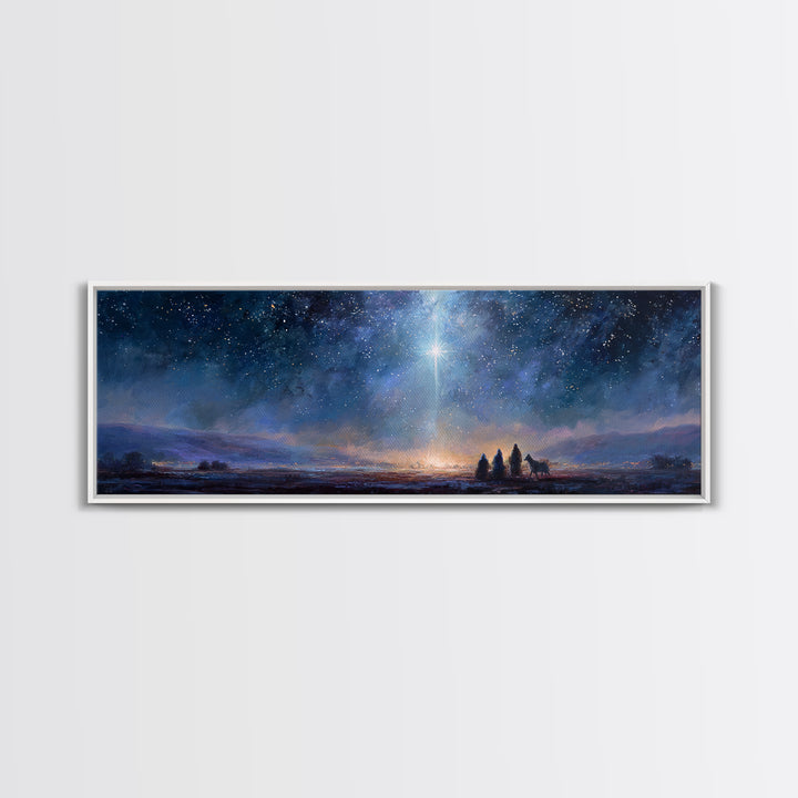 Star Of Messiah | Framed Canvas Print | Panoramic Wall Art | Christian Art Canvas | Christmas Art Prints | Christian Painting | Christian D