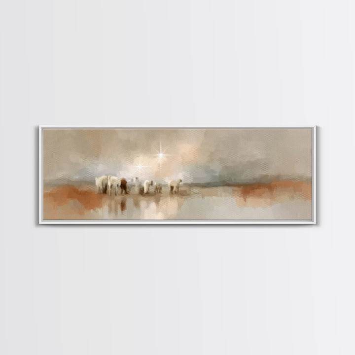Journey Of Faith – Framed Canvas Print – Panoramic Painting – Christian Art Canvas – Christmas Wall Art – Christian Decor – Christian Gift