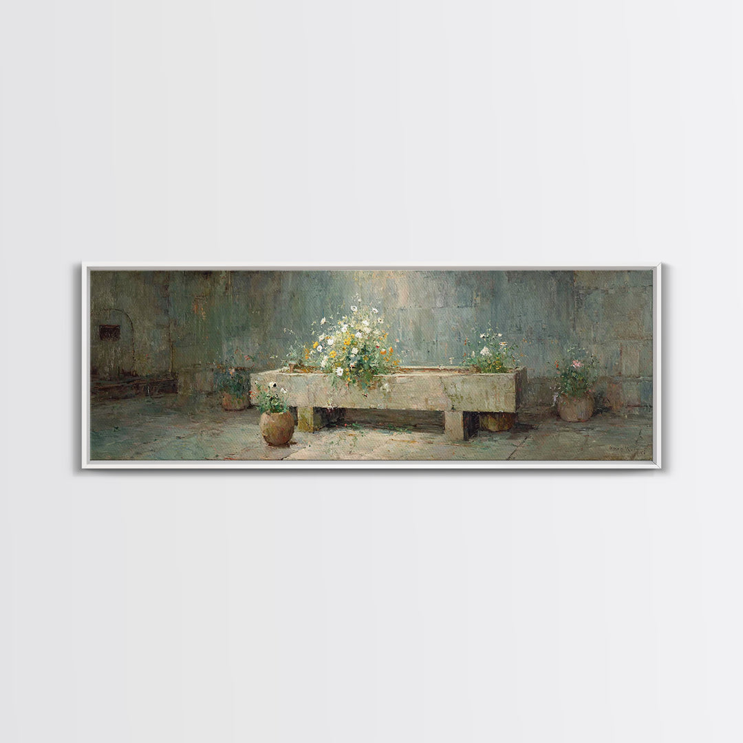 Garden Of Hope - Framed Canvas Print - Christian Art Prints - Panoramic Frame - Christian Decor - Christmas Art