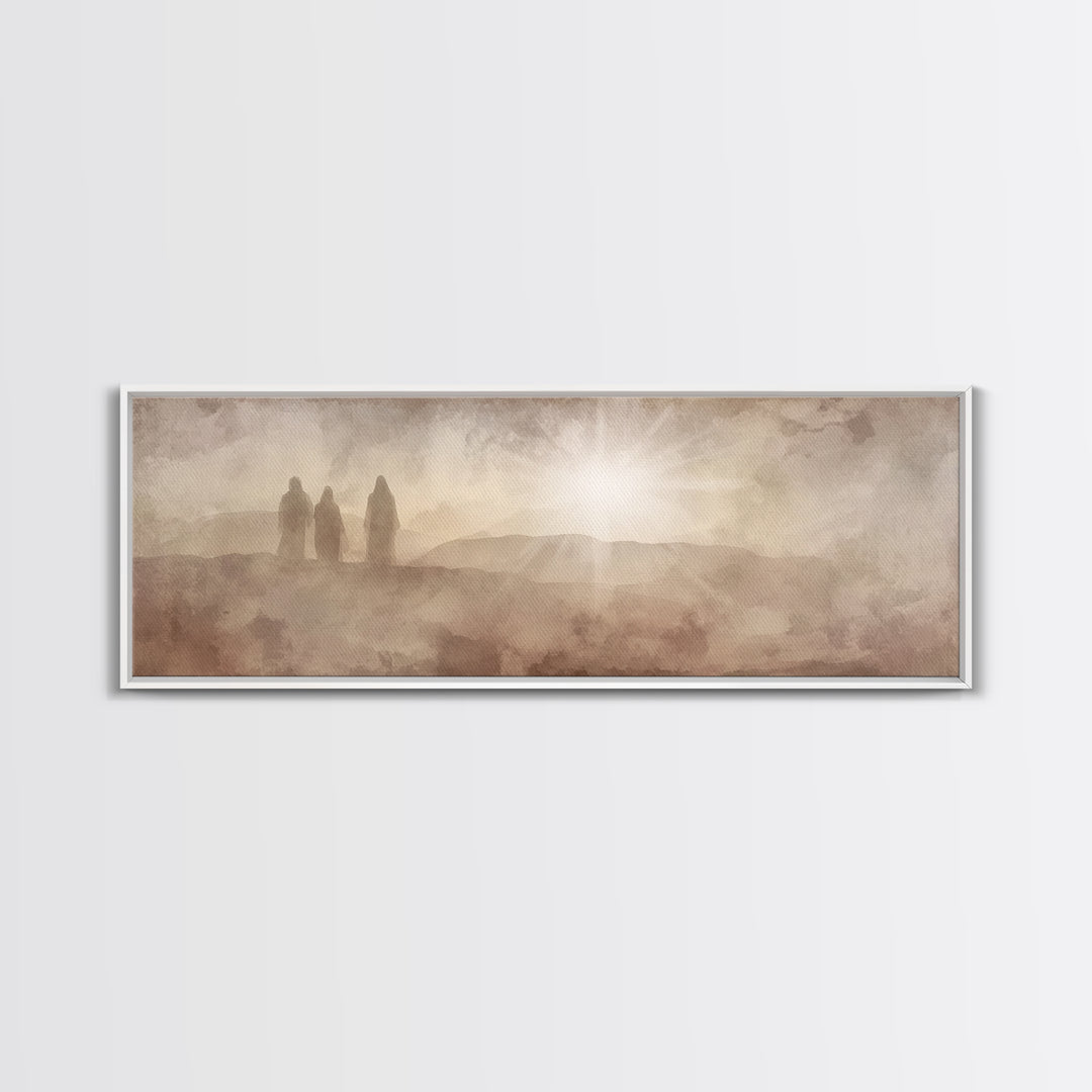 Desert Disciples – Framed Canvas Print – Panoramic Wall Art – Christian Art – Christian Art Canvas – Christian Painting – Unique Christian