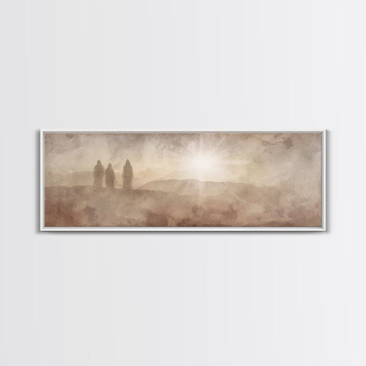 Desert Disciples – Framed Canvas Print – Panoramic Wall Art – Christian Art – Christian Art Canvas – Christian Painting – Unique Christian