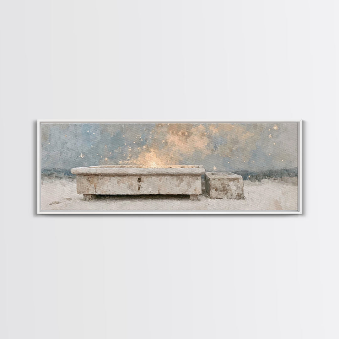 Blessings Of The Shore – Framed Canvas Print – Jesus Painting – Panoramic Art – Christian Wall Art – Christian Art Canvas