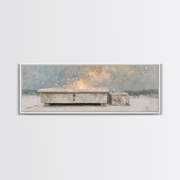 Blessings Of The Shore – Framed Canvas Print – Jesus Painting – Panoramic Art – Christian Wall Art – Christian Art Canvas
