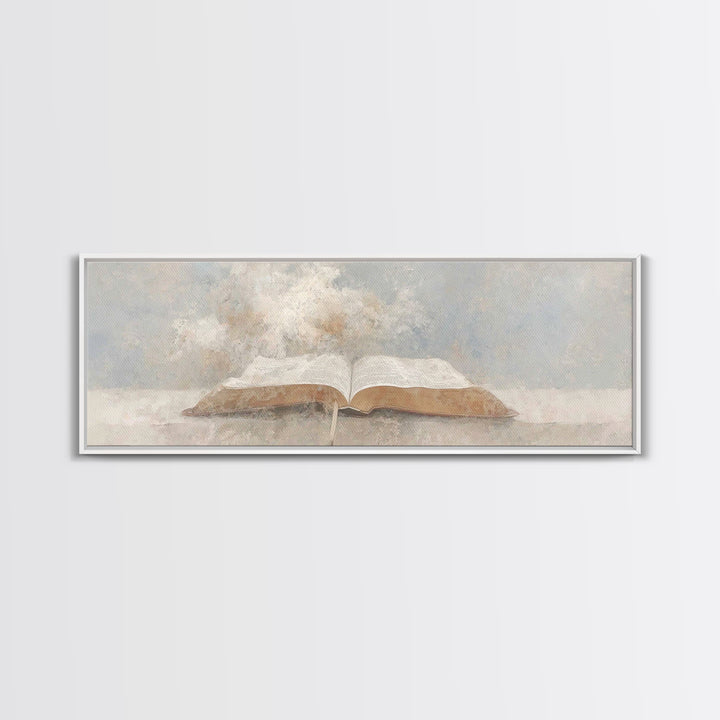 Scripture Light | Framed Canvas Print | Panoramic Wall Art | Christian Art Canvas | Christian Art | Christian Painting | Minimalist Christi