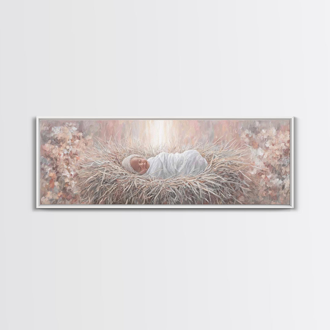 Heavenly Dawn Light – Framed Canvas Print – Christian Wall Art – Christian Art Canvas – Jesus Christmas Art – Panoramic Art – Christian Dec