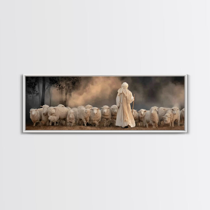Among The Faithful | Framed Canvas Print | Christian Art Canvas | Christian Wall Art | Jesus Painting | Panoramic Frame | Christian Decorat