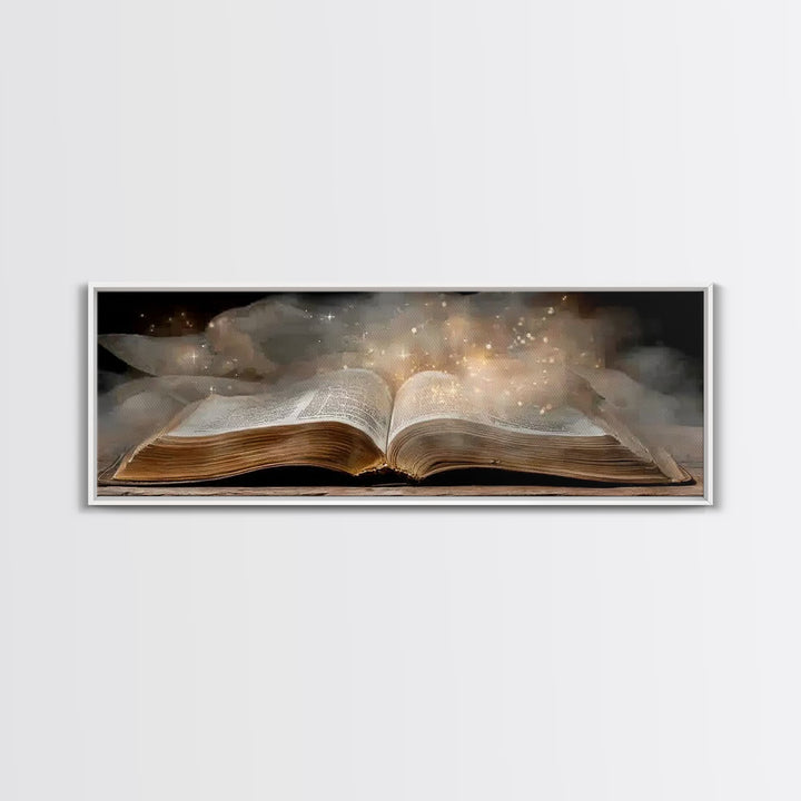 Light Of Wisdom, Framed Canvas Print, Christian Wall Art, Christian Art Canvas, Panoramic Art, Christian Painting, Christmas Art
