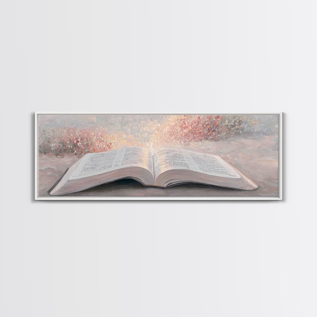 Blossoms Of Faith – Framed Canvas Print – Christian Wall Art – Christian Art Canvas – Panoramic Wall Art – Christian Painting – Christmas A