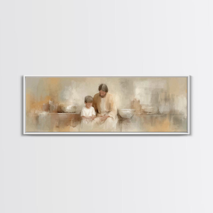 Guiding Lantern Path – Framed Canvas Print – Christian Wall Art – Panoramic Print – Christian Art Canvas – Christian Decor – Christmas Art