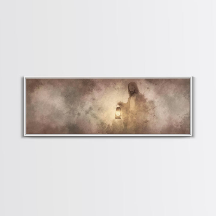Guiding Night Hope | Framed Canvas Print | Panoramic Wall Art | Christian Art Canvas | Jesus Painting | Christian Decor | Christmas Art | C