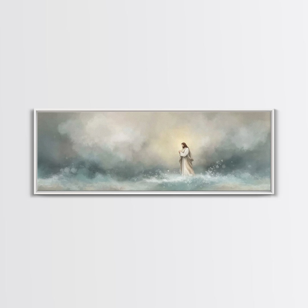 Heaven’s Horizon | Framed Canvas Print | Panoramic Art | Christian Art Canvas | Christian Wall Art | Jesus Painting | Christian Christmas A