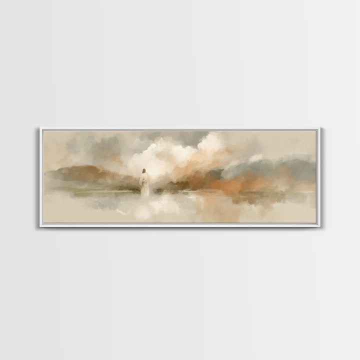 Light Of Peace | Framed Canvas Print | Panoramic Wall Art | Christian Art Canvas | Jesus Painting | Christian Christmas Art | Christian Dec