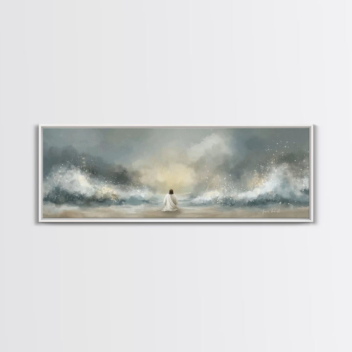 Dawn Of Glory | Framed Canvas Print | Panoramic Art | Christian Wall Art | Jesus Painting | Christian Art Print | Christian Christmas Art