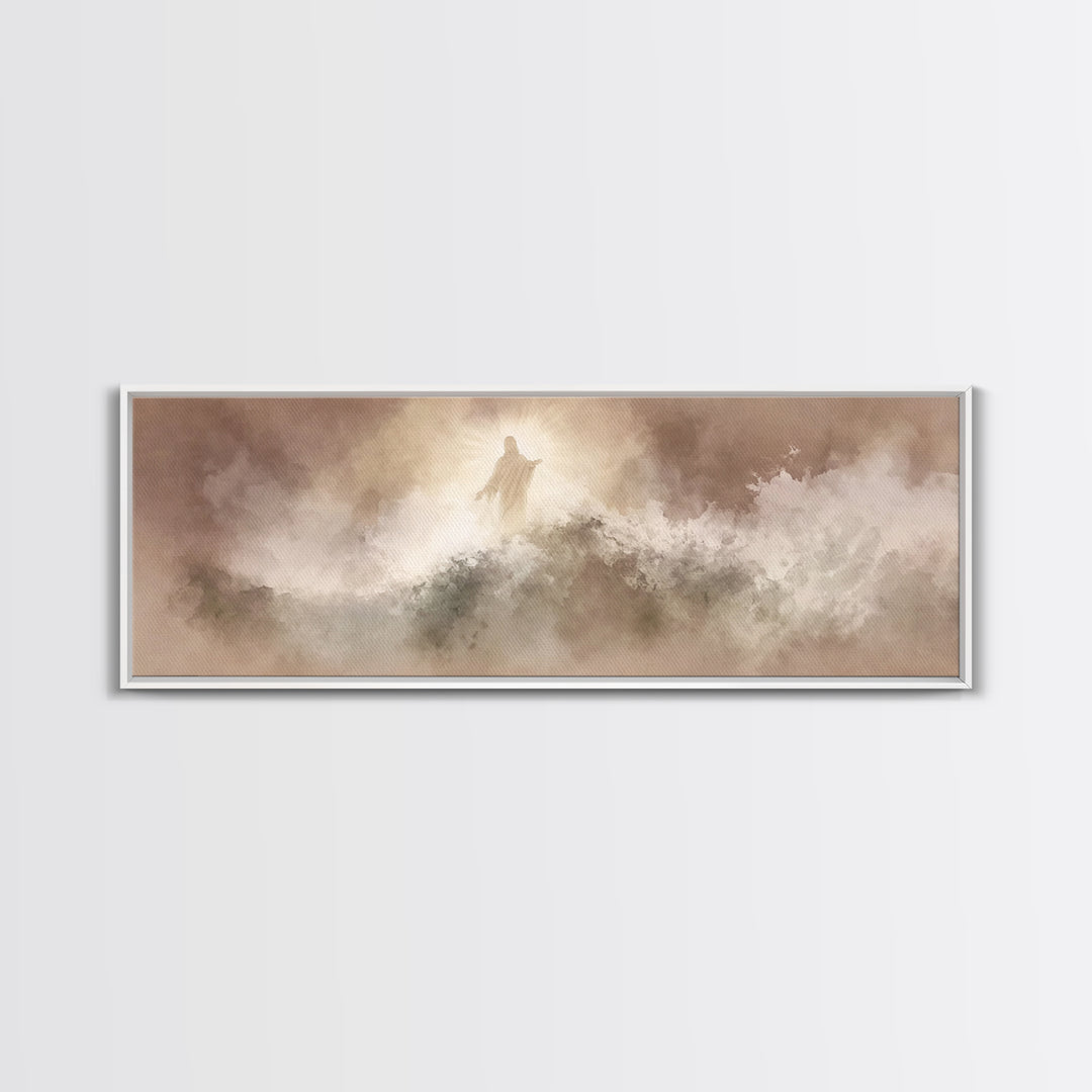 Radiant Horizon – Framed Canvas Print – Panoramic Wall Art – Christian Art – Jesus Painting – Modern Christian Art – Christian Decor