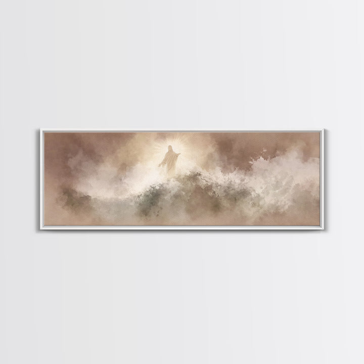 Radiant Horizon – Framed Canvas Print – Panoramic Wall Art – Christian Art – Jesus Painting – Modern Christian Art – Christian Decor