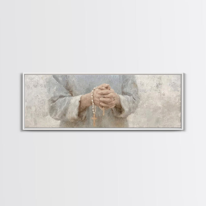 Gentle Spirit Light – Framed Canvas Print – Christian Wall Art – Christian Art – Panoramic Frame – Christian Painting – Christmas Art