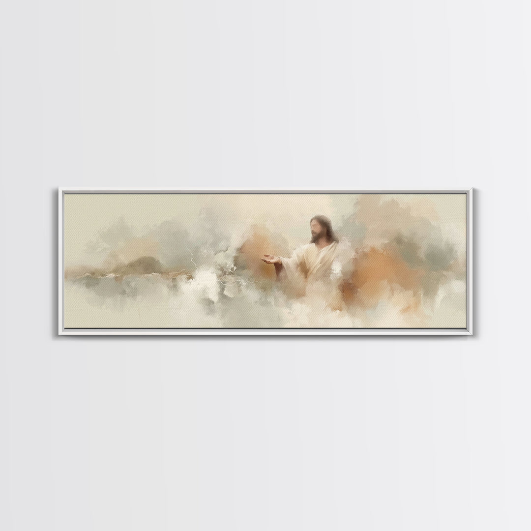 Sacred Invitation – Framed Canvas Print – Panoramic Print – Christian Art – Jesus Painting – Christian Wall Art – Unique Christian Art