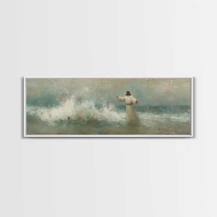 Holy Wonder, Framed Canvas Print, Panoramic Frame, Christian Wall Art, Jesus Painting, Christian Art Print, Christian Christmas Art