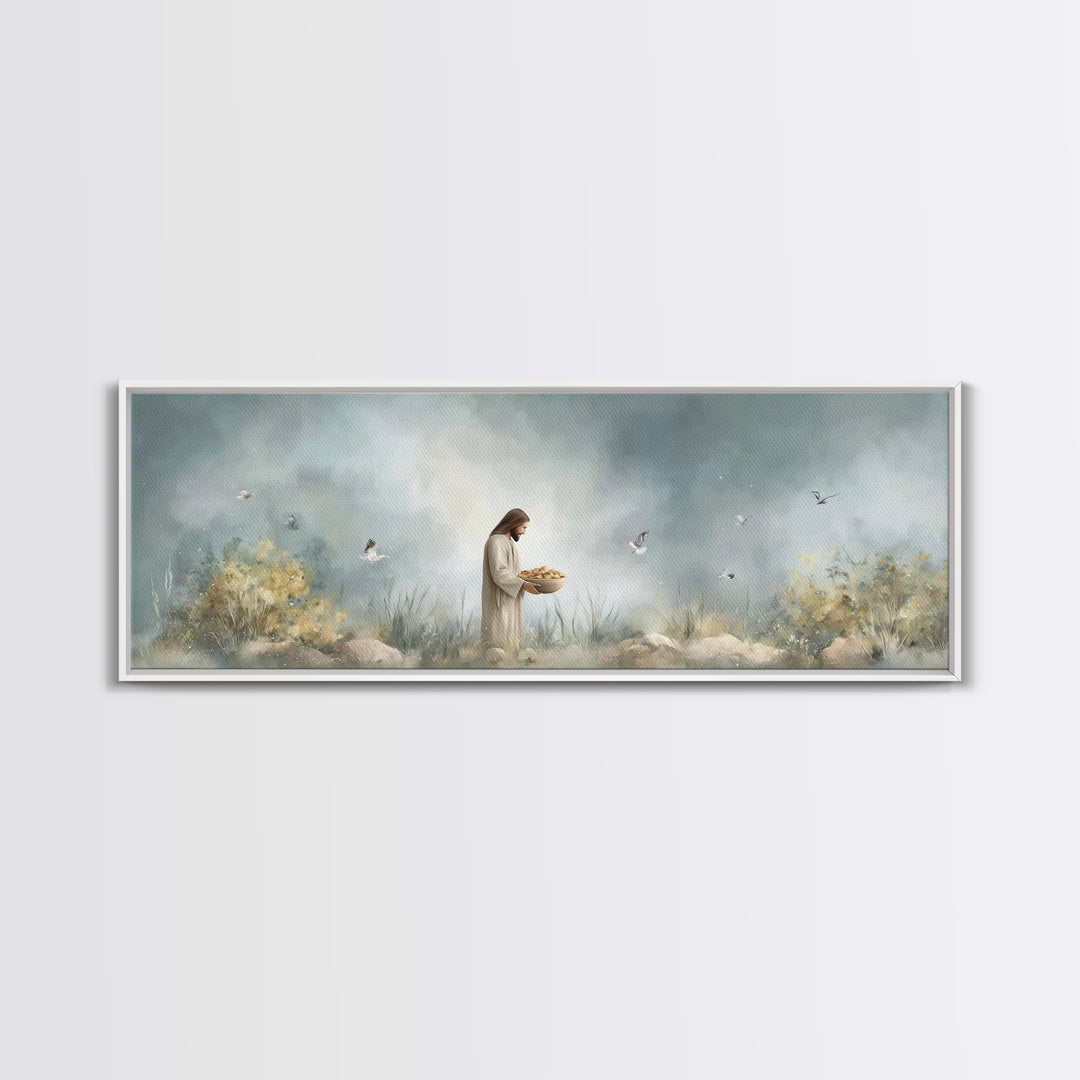 Gift Of Abundance – Framed Canvas Print – Christian Art Canvas – Panoramic Frame – Christian Wall Art – Jesus Painting – Christian Art