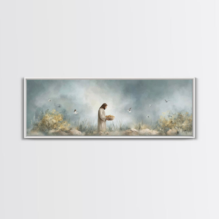 Gift Of Abundance – Framed Canvas Print – Christian Art Canvas – Panoramic Frame – Christian Wall Art – Jesus Painting – Christian Art