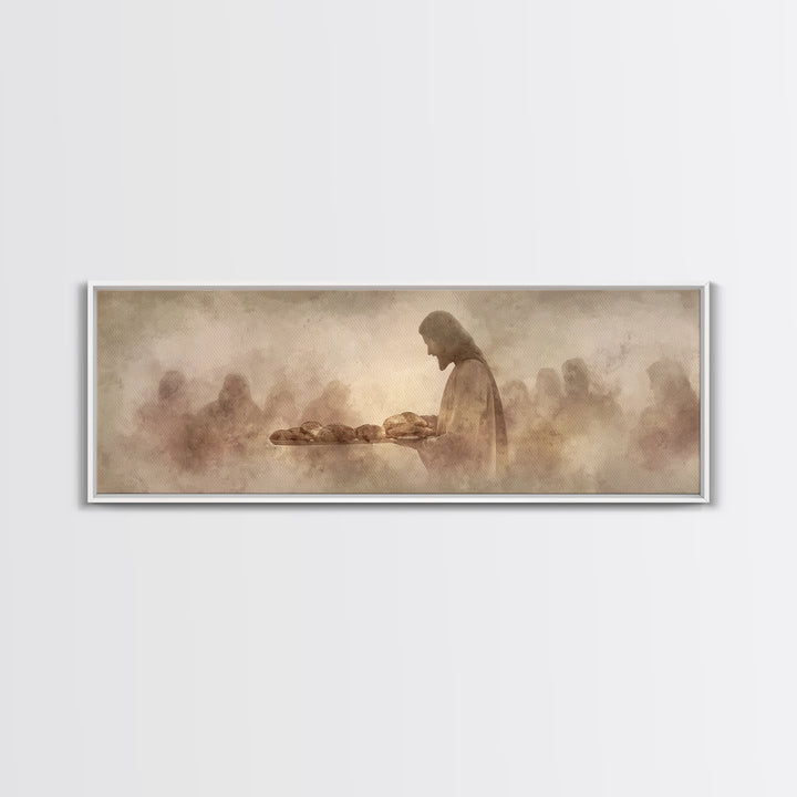 Sacred Offering | Framed Canvas Print | Christian Art Canvas | Panoramic Art | Jesus Painting | Christian Wall Art | Christian Gift