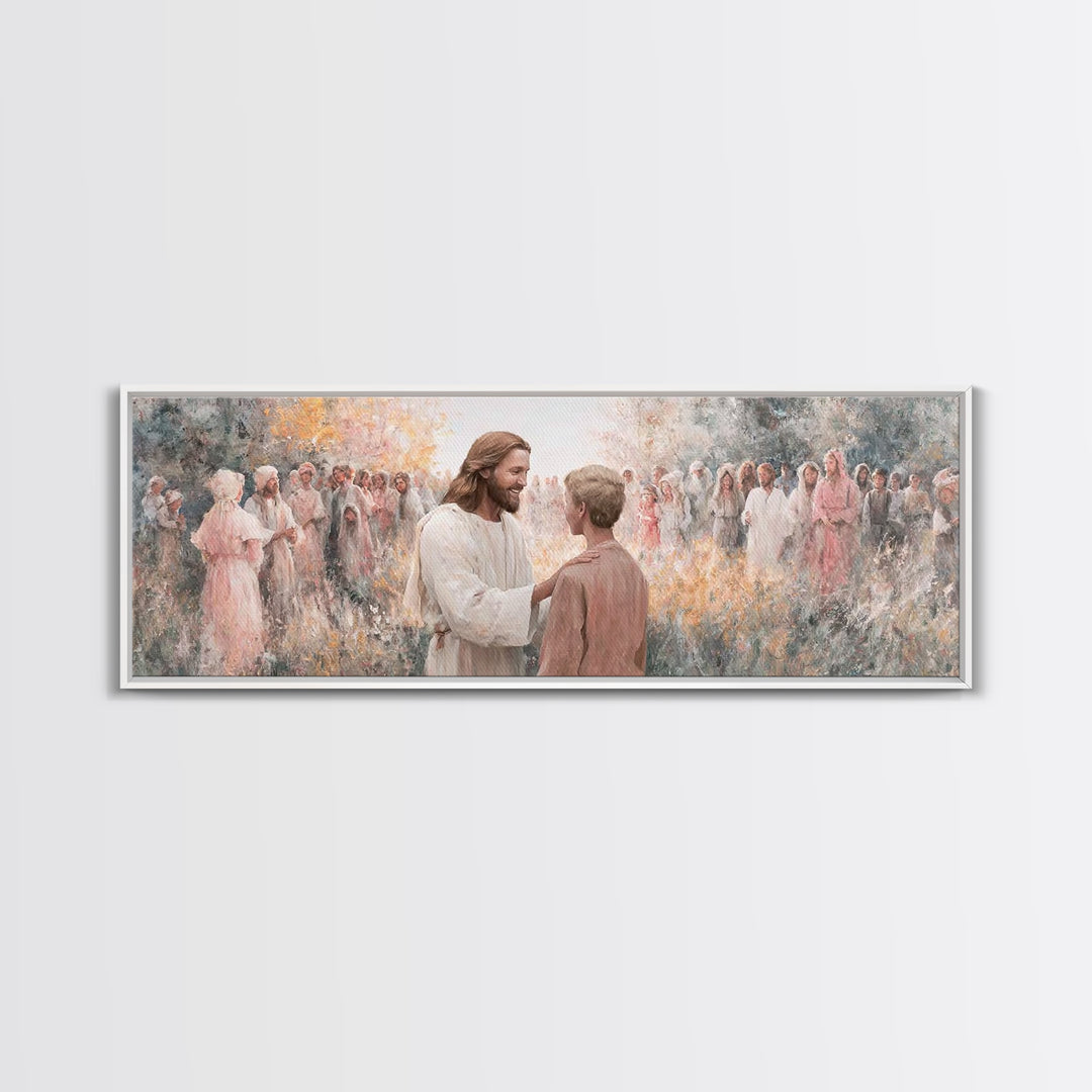 Fields Of Mercy – Framed Canvas Print – Christian Wall Art – Jesus Painting – Panoramic Art – Christian Art Canvas – Christian Decor