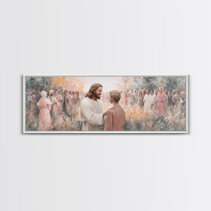 Fields Of Mercy – Framed Canvas Print – Christian Wall Art – Jesus Painting – Panoramic Art – Christian Art Canvas – Christian Decor
